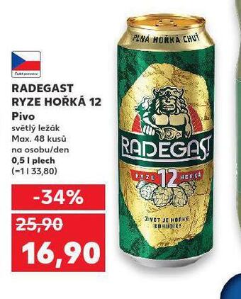 Kaufland Pivo radegast ryze hořká 12 nabídka
