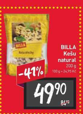 Billa Billa kešu natural 200 g nabídka