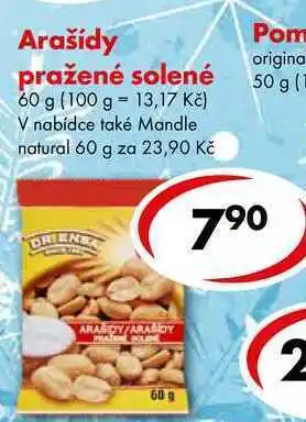 CBA Arašídy pražené solené, 60 g nabídka