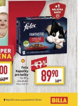 Billa Felix kapsičky pro kočky nabídka