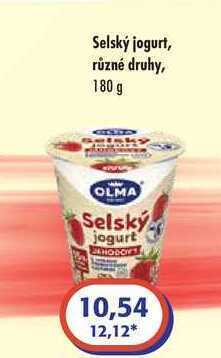 ČEPOS Selský jogurt, různé druhy, 180 g nabídka