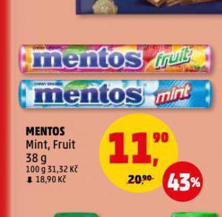 Penny Market Mentos nabídka