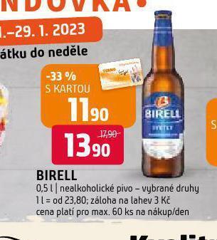 Terno Birell nealkoholické pivo nabídka