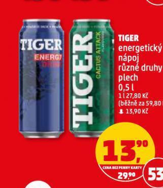 Penny Market Tiger energy drink nabídka