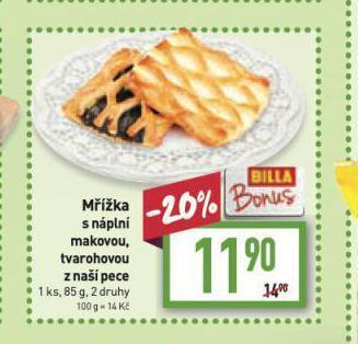 Billa Mřížka s náplní nabídka