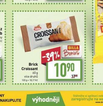 Billa Brick croissant nabídka