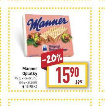 Billa Manner oplatky nabídka