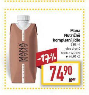 Billa Mana nutričně kompletní jídlo nabídka