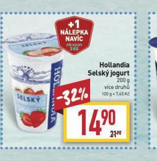 Billa Hollandia selský jogurt nabídka