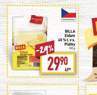 Billa Billa eidam 45% plátky nabídka