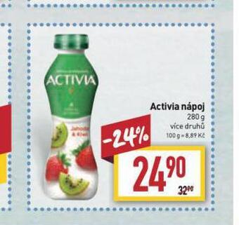 Billa Activia nápoj nabídka