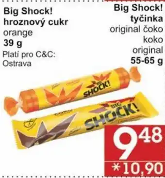 Jip Big Shock! hroznový cukr orange 39g/Big Shock! tyčinka original čoko, koko, original 55-65g nabídka