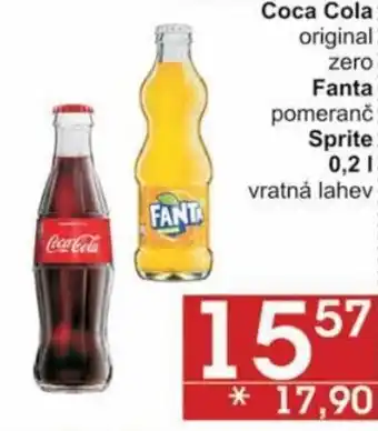 Jip Coca-Cola original, zero/Fanta pomeranč/Sprite 0,2l nabídka