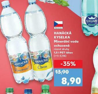 Kaufland Hanácká kyselka ochucená nabídka
