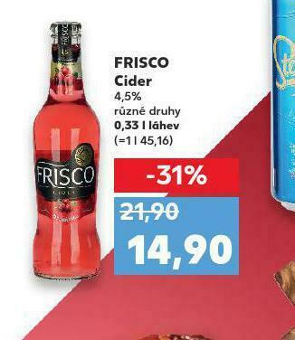 Kaufland Frisco cider nabídka