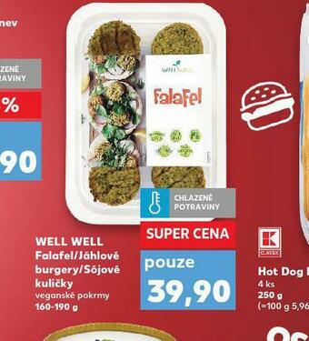 Kaufland Well well falafel / jáhlové burgery / sójové kuličky nabídka