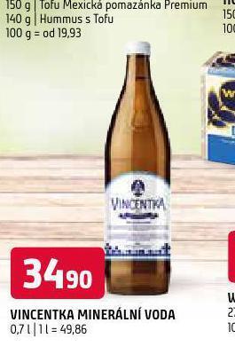 Terno Vincentka minerální voda nabídka