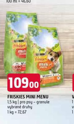 Terno Friskies mini menu granule pro psy nabídka