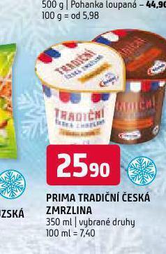 Terno Prima tradiční česká zmrzlina nabídka