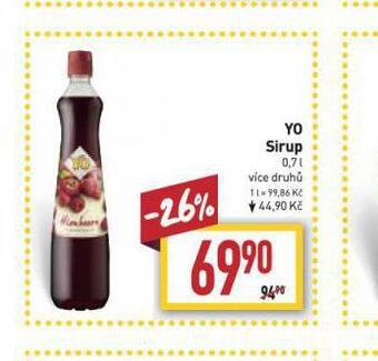 Billa Yo sirup nabídka