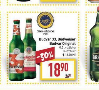 Billa Pivo budweiser budvar original nabídka