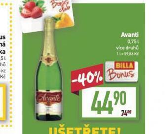 Billa Avanti nabídka