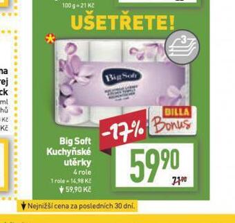 Billa Big soft kuchyňské utěrky nabídka