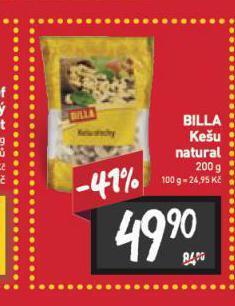 Billa Billa kešu natural nabídka