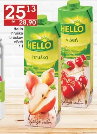 Jip Hello hruška broskev, višeň 1l nabídka