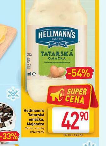 Billa Hellman´s tatarská omáčka, majonéza nabídka
