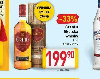 Billa Grant´s skotská whisky nabídka