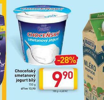 Billa Choceňský smetanový jogurt bílý nabídka