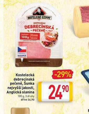 Billa Kostelekcá debrecínská pečeně nabídka