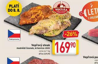 Billa Vepřový steak nabídka