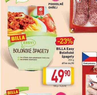 Billa Billa easy boloňské špagety nabídka
