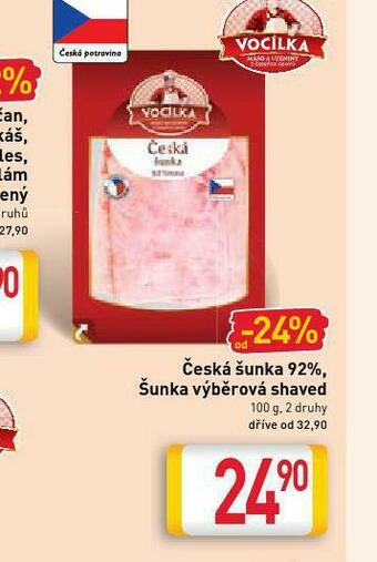 Billa Česká šunka 92% nabídka