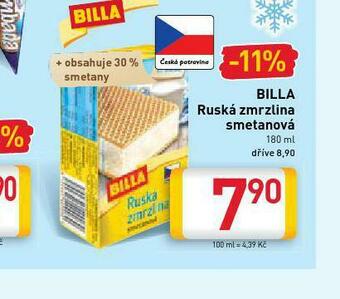 Billa Billa ruská zmrzlina smetanová nabídka