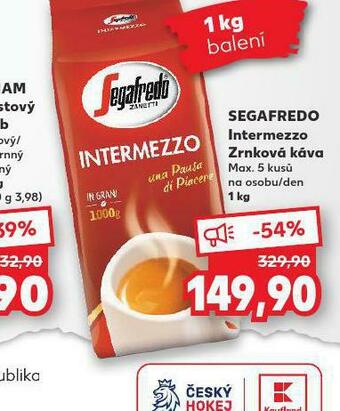 Kaufland Segafredo intermezzo zrnková káva nabídka