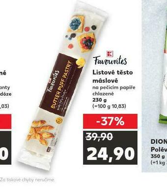 Kaufland Listové těsto máslové nabídka