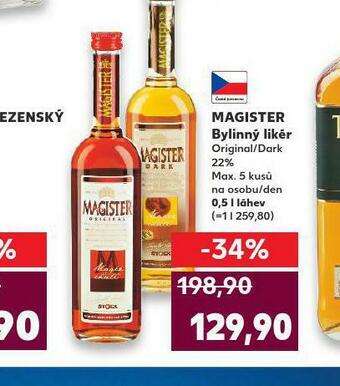 Kaufland Magister bylinný likér nabídka