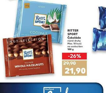 Kaufland Ritter sport čokoláda nabídka