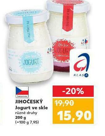 Kaufland Jihočeský jogurt ve skle nabídka