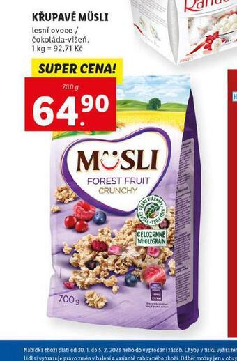 Lidl Křupavé müsli nabídka