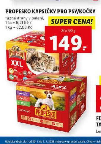 Lidl Propesko kapsičky pro kočky nabídka
