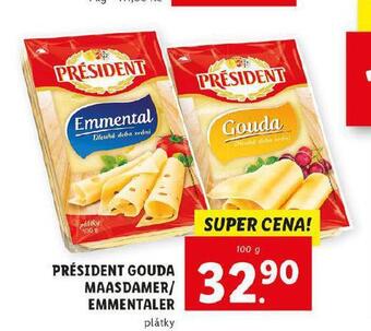 Lidl Président gouda maasdamer / emmentaler nabídka