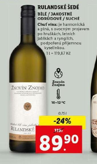 Lidl Rulandské šedé nabídka
