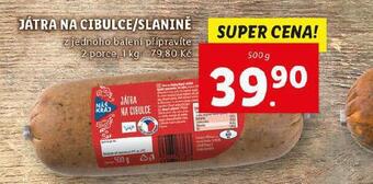 Lidl Játra na cibulce / slanině nabídka