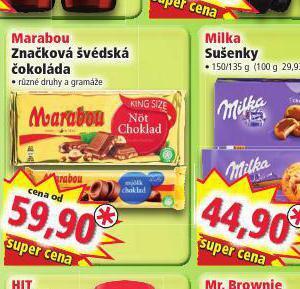 Norma Marabou značková švédská čokoláda nabídka