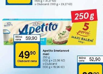 Tesco Apetito smetanové maxi nabídka