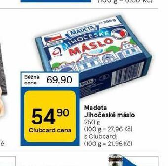Tesco Madeta jihočeské máslo nabídka